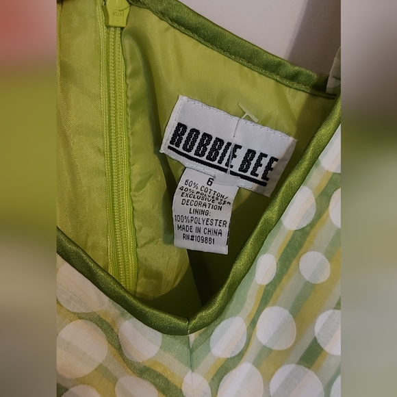 Robbie Bee Vintage Green Polka Dot Dress - Picture 3 of 4